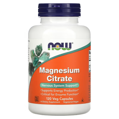 Now Magnesium Citrate, 120 Veg Capsules