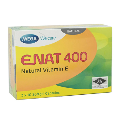 Mega Enat 400 Natural Vitamin E 30 Capsules,