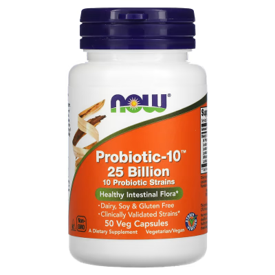 Now Probiotic-10, 25 Billion, 50 Veg Cap
