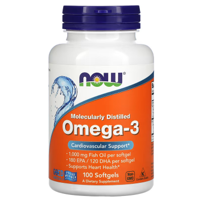 Now Omega-3, 1000 Mg180 EPA / 120 DHA, 100 Softgels