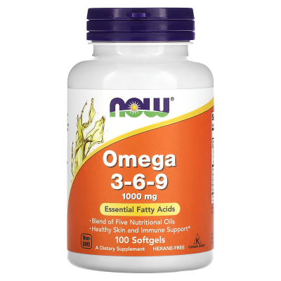 Now Omega 3-6-9, 1,000 mg, 100 Softgel