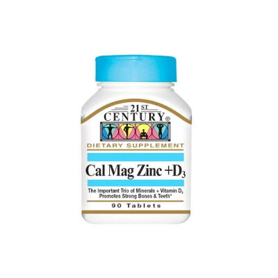 21st Century Calcium Magnesium Zinc Plus D3, 90 Tablets