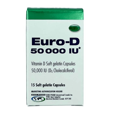 Euro D 50000 Iu Vit D3 Soft Gel Caps 15s