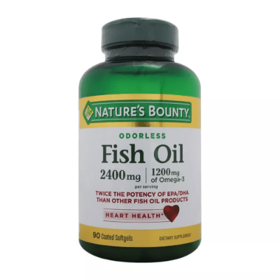 Nature's Bounty Odorless Fish Oil 2400 mg Softgels 90's