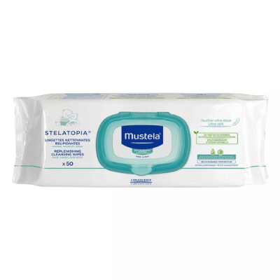 Mustela Stelatopia Replenishing Cleansing Wipes 50's
