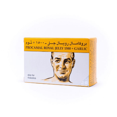 Procamal Royal jelly 1500 + Garlic Also For Diabetics 30 Capsules