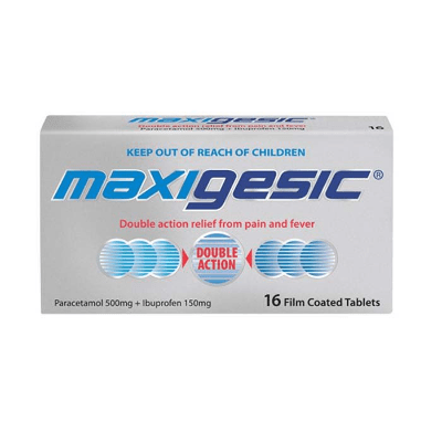 Maxigesic provides double-action pain relief.